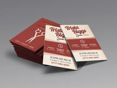 Trista Biggs - Hairdresser / Stylist Business Cards Designed by Awebco